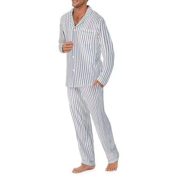 BedHead Pajamas Long-Sleeve Grey Striped Classic PJ Set in Mid Grey Stripe - Picture 3 of 16